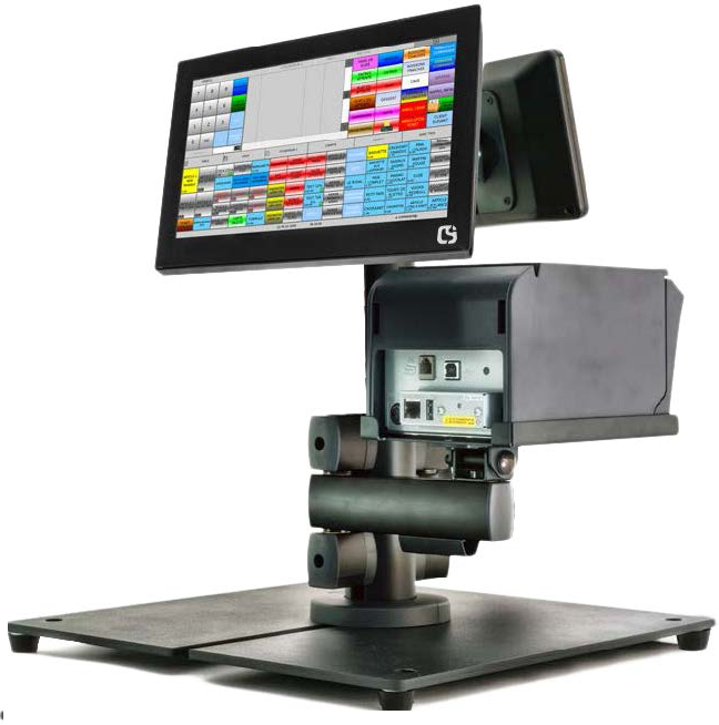 systeme encaissement supermarche epicerie ecran client commerces avec afficheur et tpe terminal cb